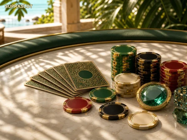 Ilustrasi kartu dan dealer pada Single Deck Blackjack